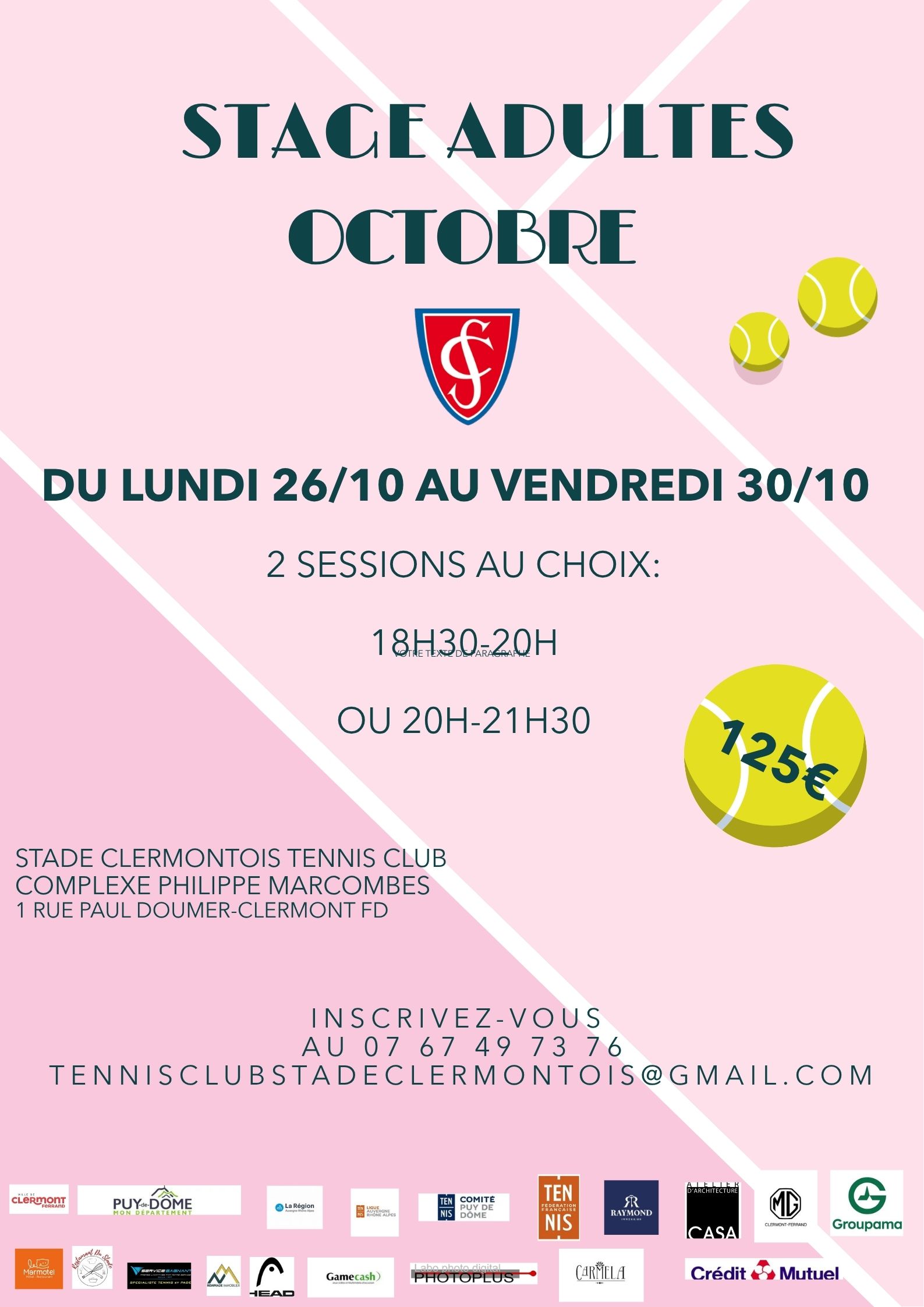 STAGE ADULTES d’OCTOBRE